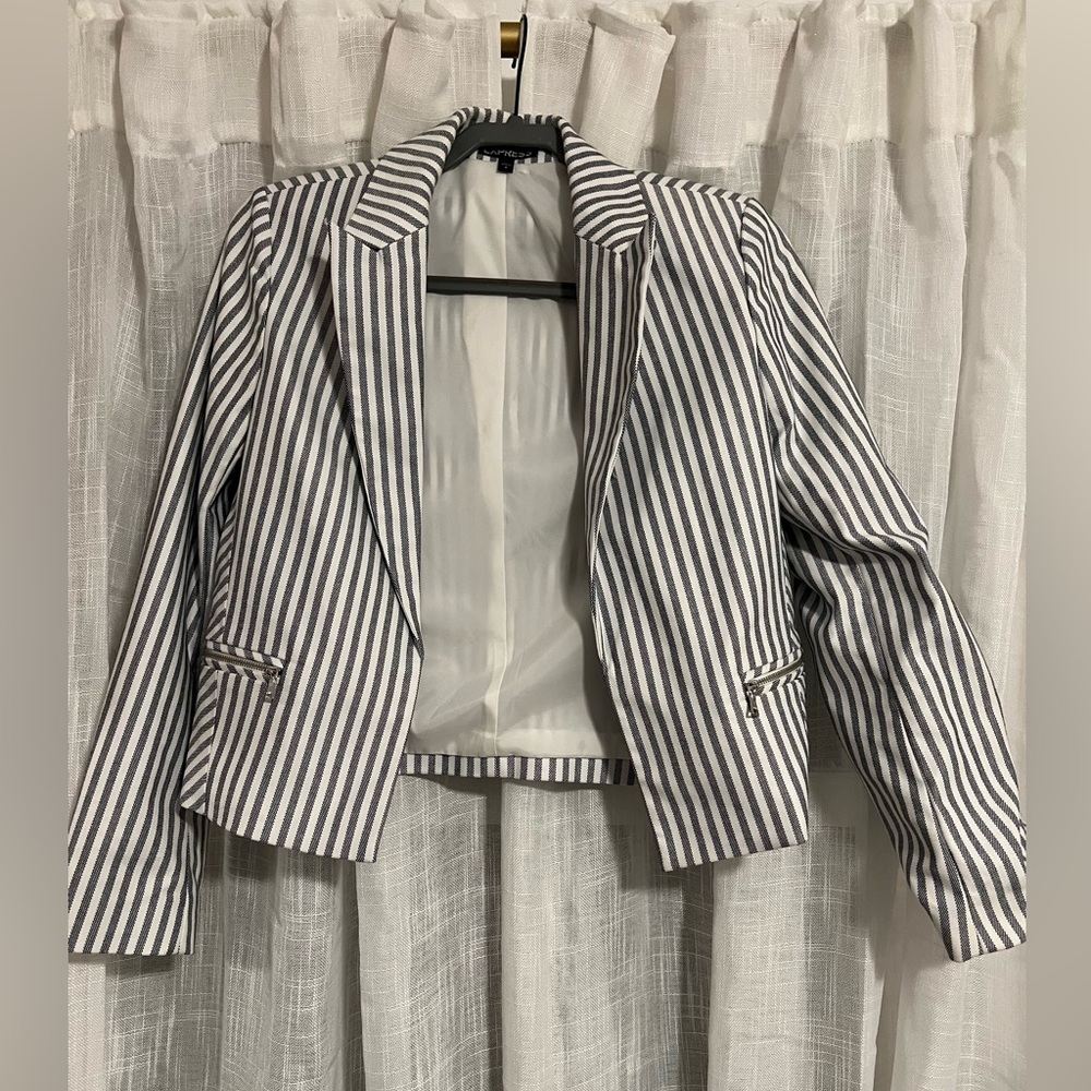 Express striped crop blazer